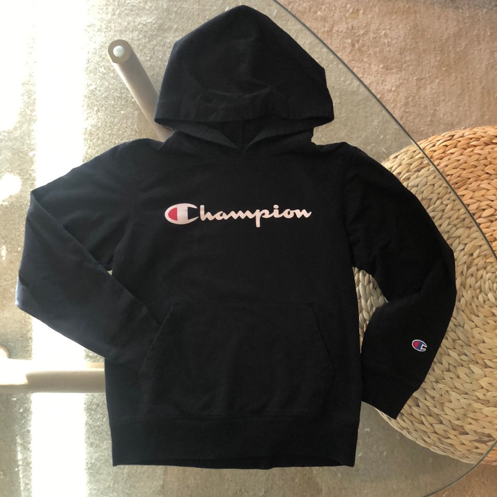 Black Champion Hoodie, Big Boy Size L